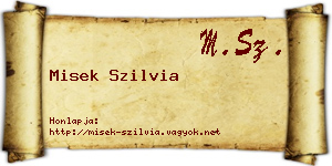 Misek Szilvia névjegykártya